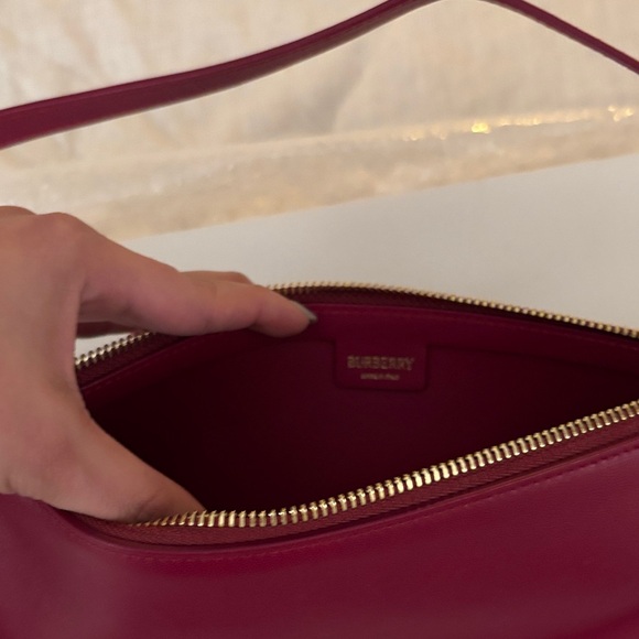 Burberry Red Shoulder Bag with Gold Accent - Picture 9 of 11